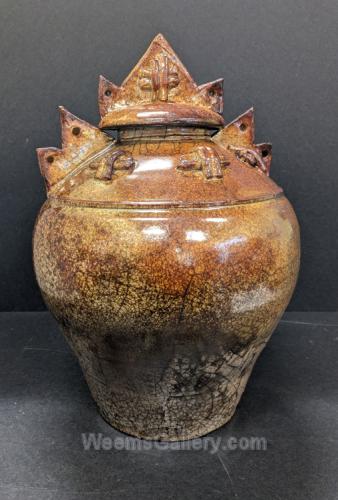 Raku Cathedral Pot by Jon Oakes